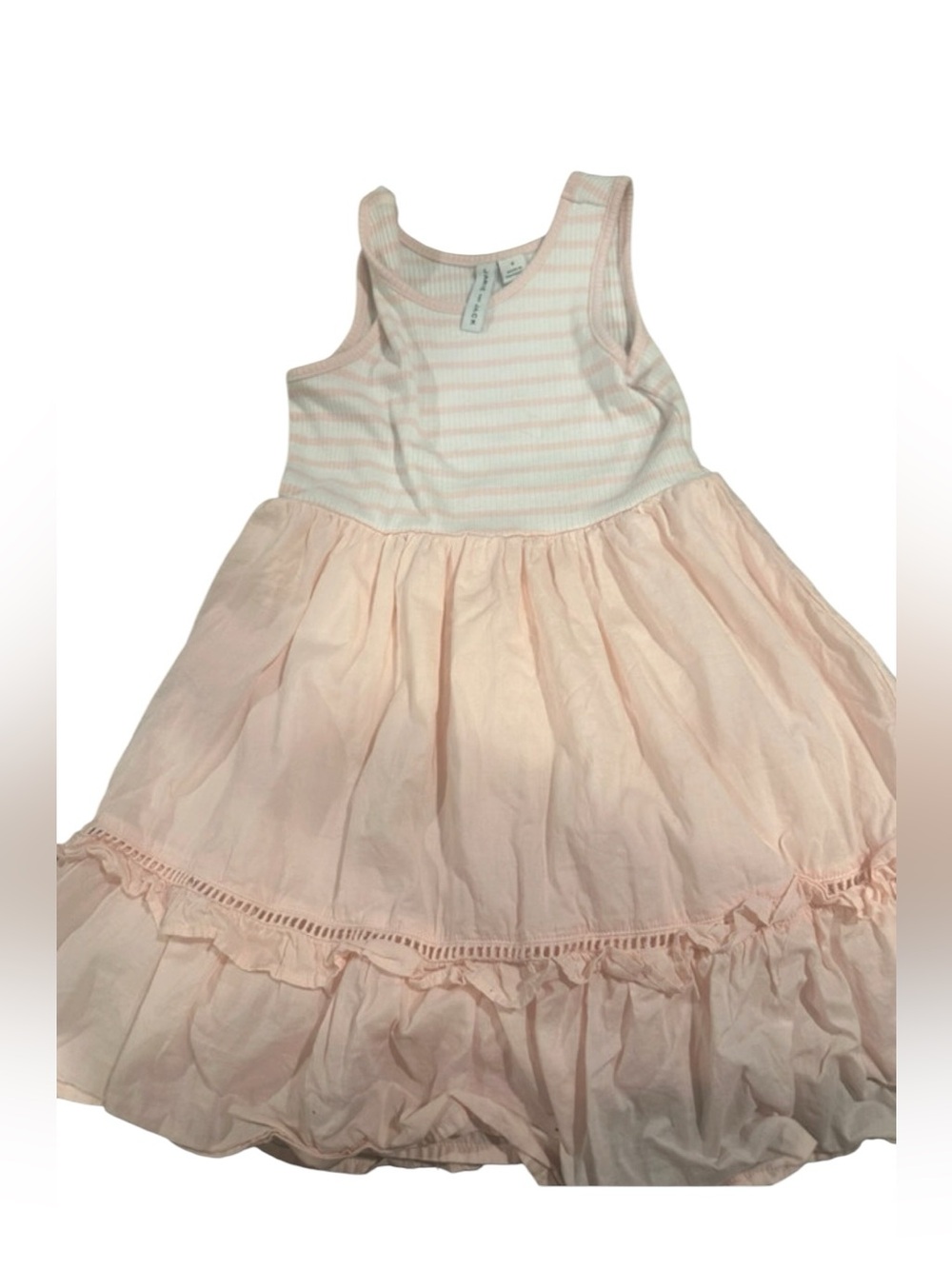 Janie & Jack 4T Pink Striped Tank Dress